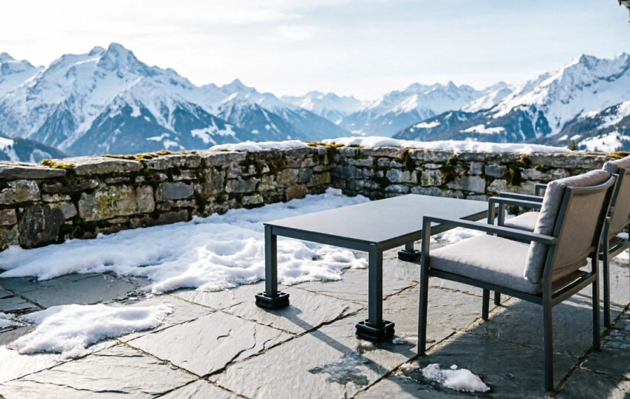 Carrelage extérieur antidérapant en Savoie : réussir sa terrasse de chalet malgré le gel